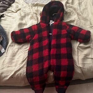 6-9 month baby pram warm fleece onesie little me